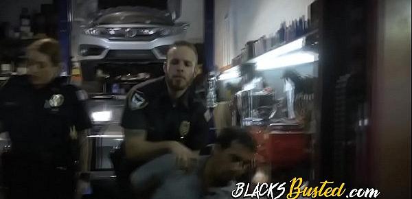  Slutty MILFs in uniforms are screaming and banging with a horny black criminal!